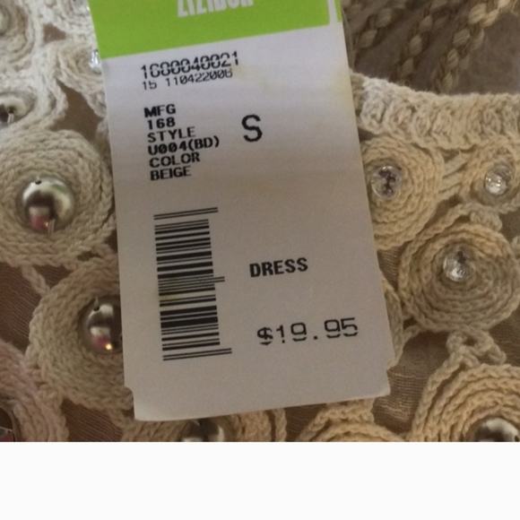 Vintage Cream Color Dress With Silver Bling and layered cascading  material - Picture 3 of 12